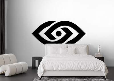 Abstract eye logo design. Vision icon vector sign. Wall mural