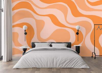 Cool Groovy Liquid Background Vector Design. Trendy Y2k Backdrop Textute. Funky Retro Wallpaper. Wall mural