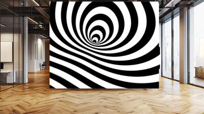 vector optical illusion stripped spiral background. Wall mural