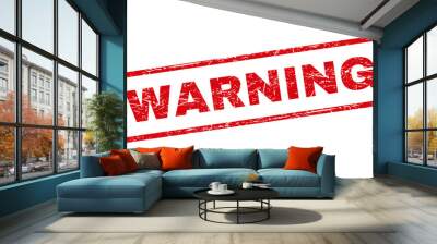 Warning Grunge Stamp Sign Vector Design. Caution Icon. Wall mural