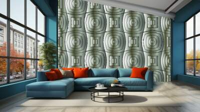  Silver metallic gradient with repeat Pattern . Abstract metallic background. Wall mural