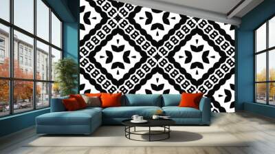 Black and white texture. Abstract seamless geometric pattern.
 Wall mural