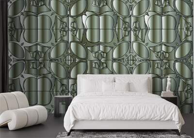 Silver metallic gradient with repeat Pattern . Abstract metallic background. Wall mural