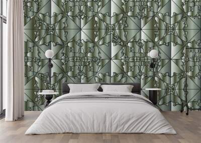 Silver metallic gradient with repeat Pattern . Abstract metallic background. Wall mural