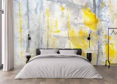 Grey and Yellow Abstract Art Painting Wall mural