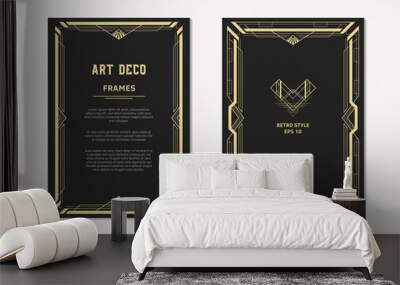 Art Deco frame design. Vintage style. Geometric frames for wedding invitations, cards and posters. Wall mural