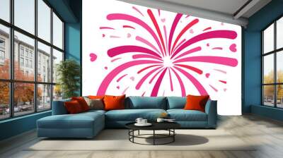 Fireworks heart valentine day Graphic Wall mural