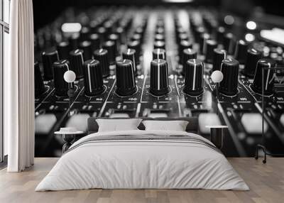 Identical to the previous, a sound mixer in a recording studio. Wall mural