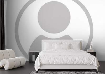 Flat illustration in grayscale. Avatar, user profile, person icon, gender neutral silhouette, profile picture. Suitable for social media profiles, icons, screensavers and as a template... Wall mural