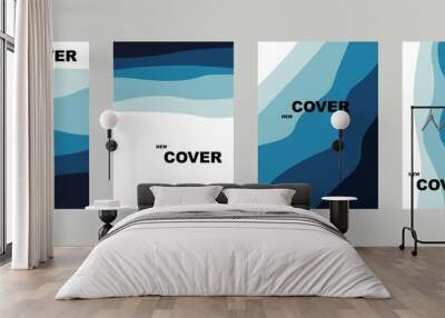 Gradient background. Cover template in minimalist blue style with colorful shapes and liquid color. The modern wallpaper design is perfect for social media, idol posters, photo frames.. Wall mural