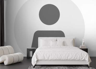 Vector flat illustration in grayscale. Avatar, user profile, person icon, gender neutral silhouette, profile picture. Suitable for social media profiles, icons, screensavers and as a template. Wall mural