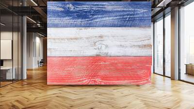 American US national colors painted on fading wooden boards for independence, veterans, memorial or labor day holidays Wall mural