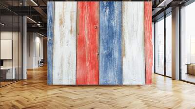 vertical stressed boards painted in usa national colors for independence, labor, veteran, president  Wall mural