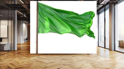 Green flag on transparent or white background Wall mural