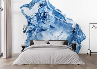 Ice on transparent or white background Wall mural