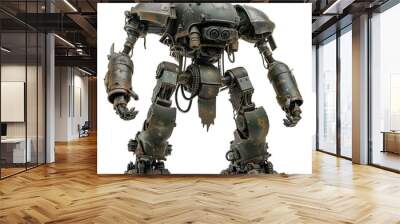 Mech Warrior Figure on white or transparent background Wall mural