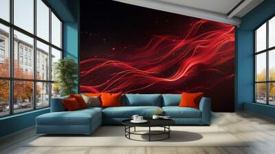 Intense yellow streaks electrify a dark backdrop, echoing stormy fervor. Wall mural