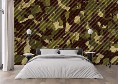 Camouflage background with oblique line. Seamless pattern vector.斜線迷彩パターン Wall mural