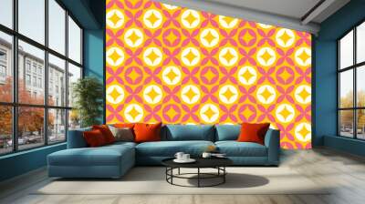 Retro flowers background. Seamless pattern. Vector. レトロな花のパターン Wall mural