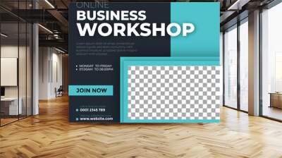 Online business workshop social media post template Wall mural