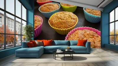 Delicious and healthy homemade vegetable muffins Wall mural