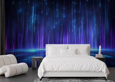 Abstract futuristic background with colorful light streaks, perfect for creating a vibrant atmosphere. Wall mural