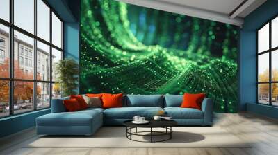 Green Tech Data Visualization: Realistic 3D Visualization of Data Lake and Data Pipeline Wall mural