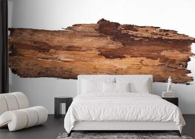 Old wooden billboard isolated on white background. Wall mural