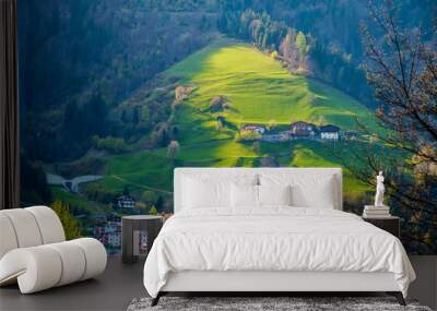 View over lake Zeller to Zell am See town Wall mural