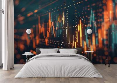 A magnified snapshot of a stock graph, highlighting the delicate nuances of market trends. Wall mural