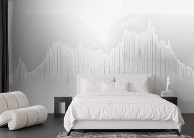 Clean stock chart with an upward slope, signaling a consistent increase in stock values over time. Wall mural