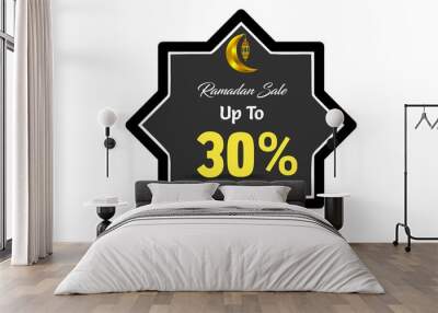 Ramadan sale template up to 30% off, ramadan sale up to 30% off illustration, ramadan discount, ramadhan sale typography Wall mural