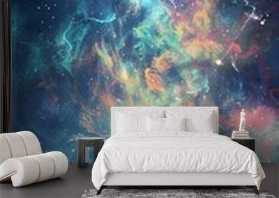 A contemporary illustration of entrepreneurship and business leadership, with a visionary leader charting a course for the future, blending with a visionary art style. Wall mural