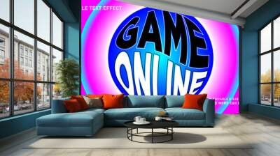 Game effect text in modern 3D style that can be changed Wall mural