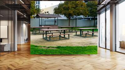 bench in the park Wall mural