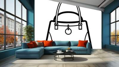 Handbag line art silhouette design, beg desig, line art design  Wall mural