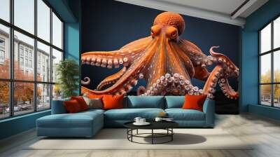 The fresh octopus  with white backround, Close-up shots Wall mural