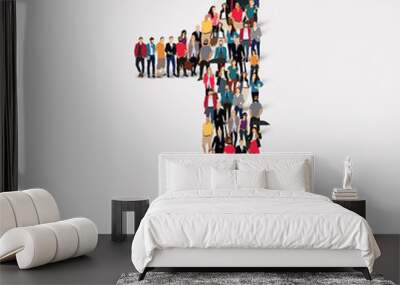  people form  number one Wall mural