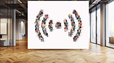 group  people   sign  Wi fi. Wall mural