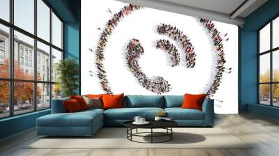 people in the shape of a handset. Wall mural