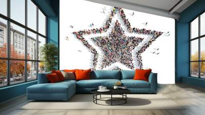 people in the shape of a star. Wall mural