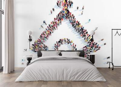 people in the shape of  church. Wall mural