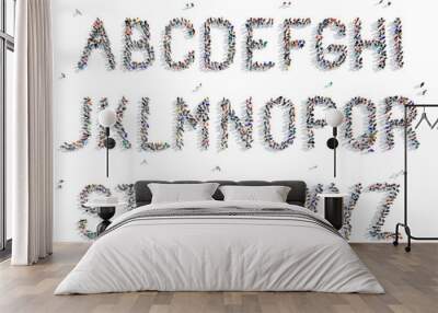 people  letter alphabet icon Wall mural