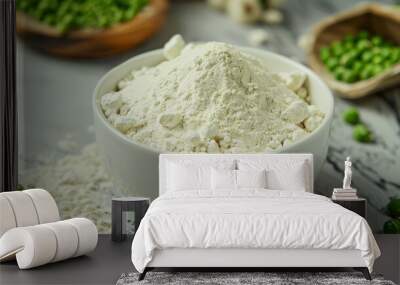 pea flour in a white bowl Wall mural