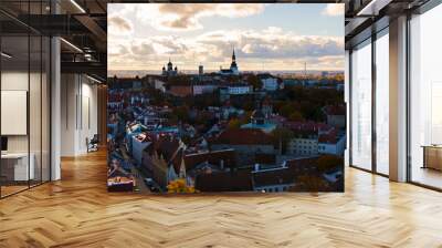 City view and city scape of Building roofs, architecture and history landmarks, must visit place. Wall mural