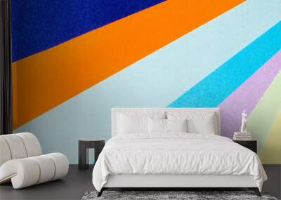 Colorful paper background, paper board and geometric figures Wall mural