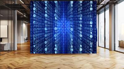 Blue Matrix Abstract  Digital background Wall mural