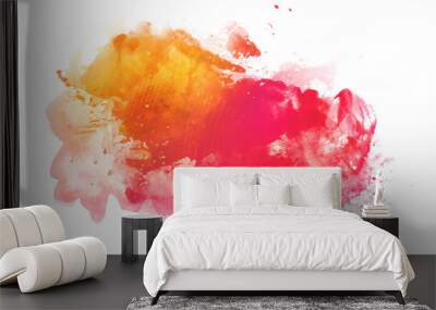 Colorful watercolor background isolated on white Wall mural