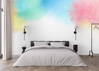 Delicate childish romantic colors watercolor background. Watercolor texture and creative paint gradients. Abstract watercolor light Wall mural