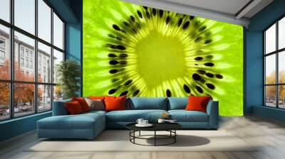 Fresh Kiwi background / SuperMacro / back lit Wall mural